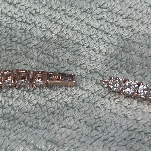 18 k rose gold over brass cubic Zirconia Top Grillz rhinestone bling necklace - Picture 8 of 10